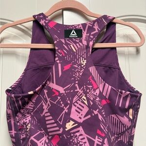 Reebok Women's Abstract Purple and Pink Tank Top